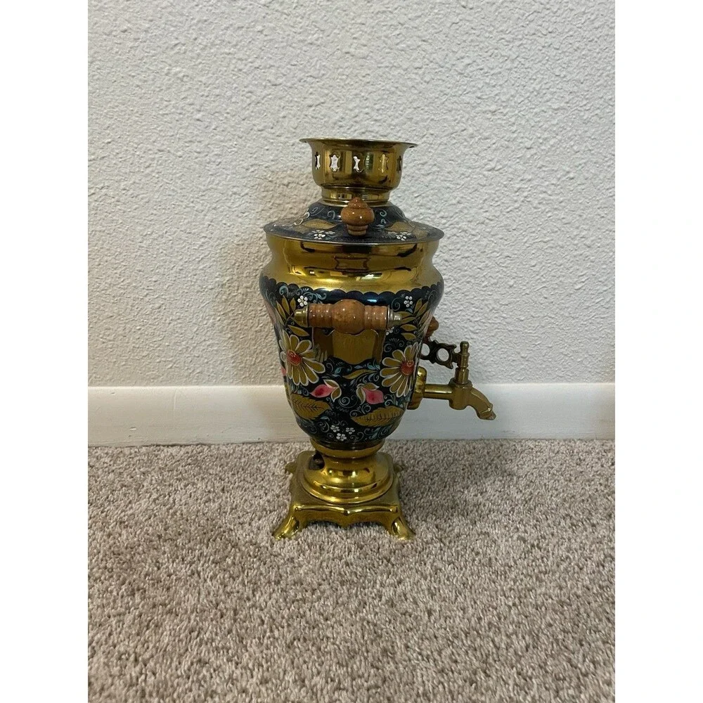 VINTAGE Samovar Tea Pot Russian Hand-Painted Electric
